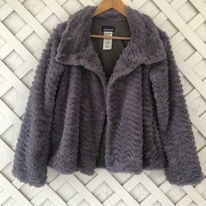 Patagonia Pelage Soft Furry Fleece Cozy Chic Jacket Full Zip Gray Small